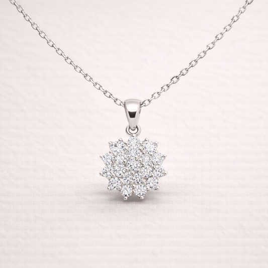 Colar Flor de Moissanites