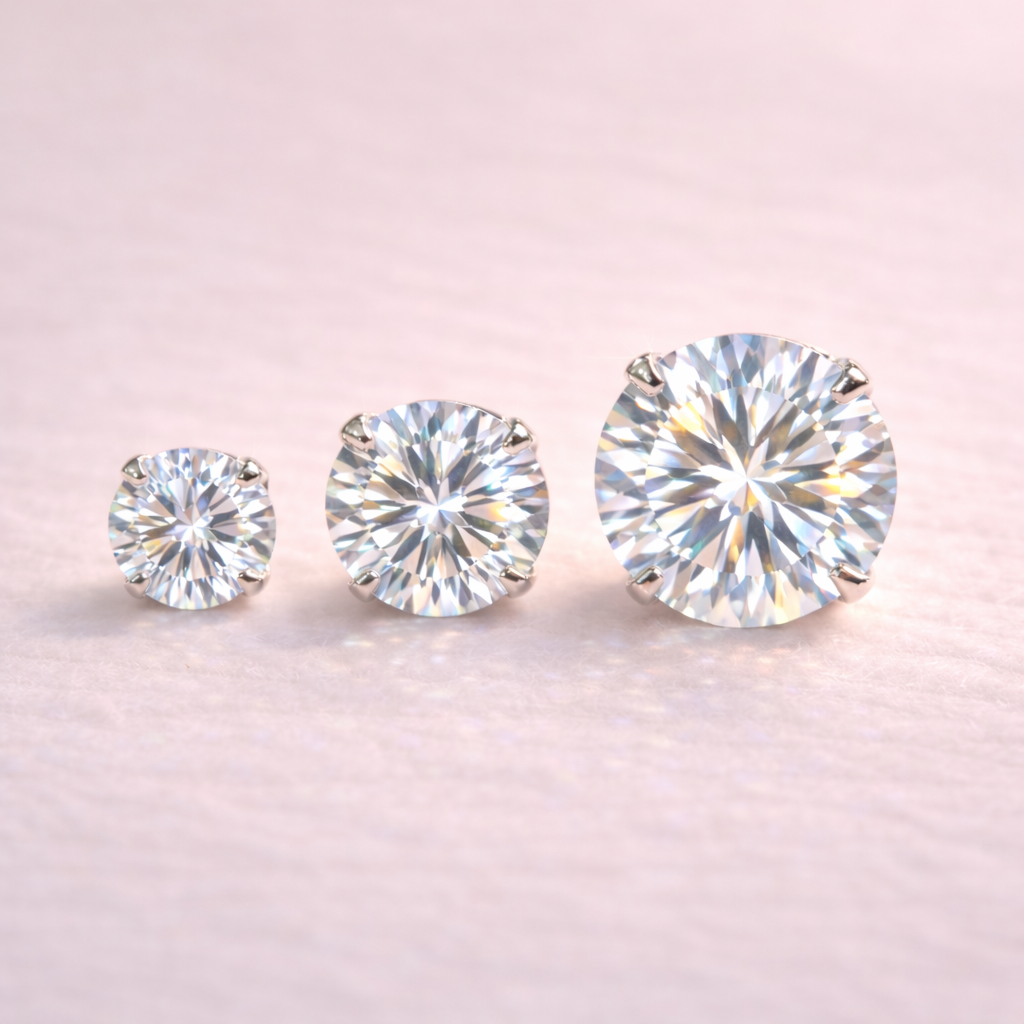 Trio ponto de luz Moissanite