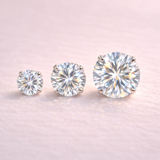 Trio ponto de luz Moissanite